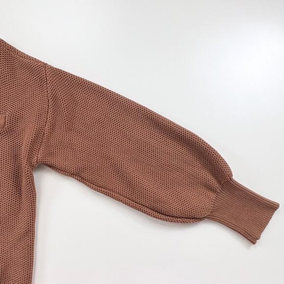 Lunya Cozy Cotton Silk Pocket Henley Pullover Sweater in Humble Brown Medium - Picture 7 of 11